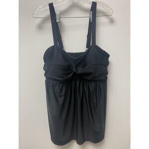 Unbranded Black Swimming Top Plus Size 2XL Padded Pleated NWOT